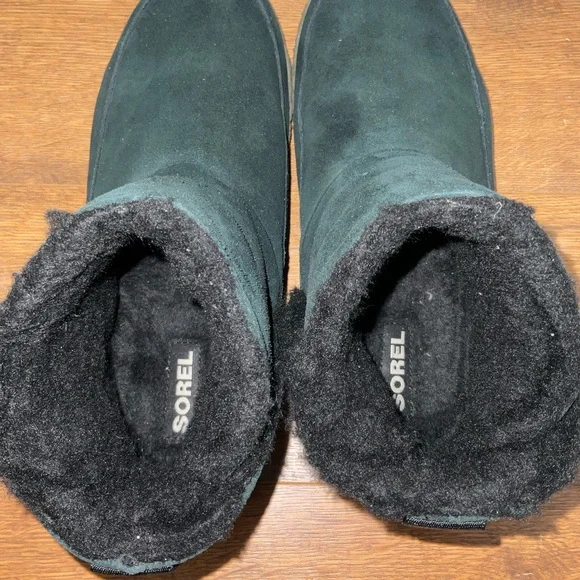 Sorel Sage Nakiska Faux Fur Lined Slipper Booties Size 8 - Picture 7 of 8